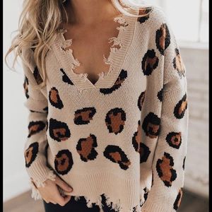 Miracle Sweater pink leopard
